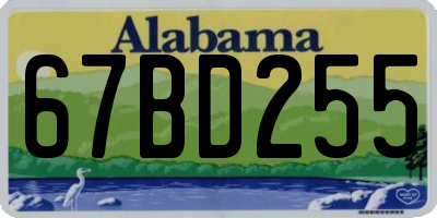 AL license plate 67BD255