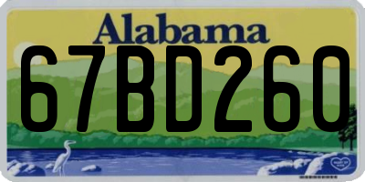 AL license plate 67BD260