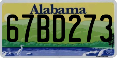 AL license plate 67BD273