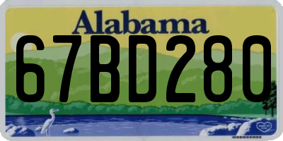 AL license plate 67BD280