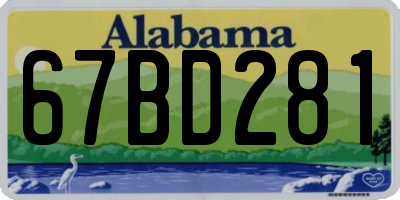 AL license plate 67BD281