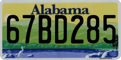 AL license plate 67BD285