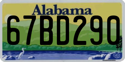 AL license plate 67BD290