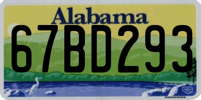 AL license plate 67BD293