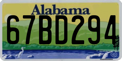 AL license plate 67BD294