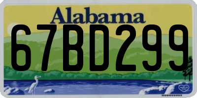 AL license plate 67BD299