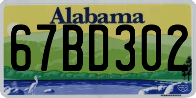 AL license plate 67BD302