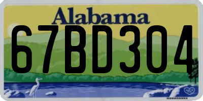 AL license plate 67BD304