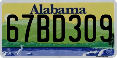 AL license plate 67BD309