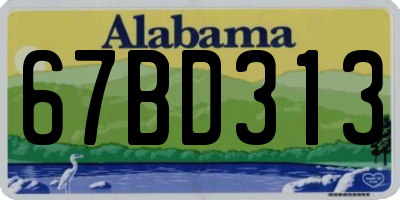 AL license plate 67BD313