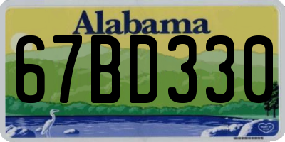 AL license plate 67BD330