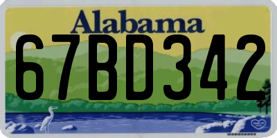 AL license plate 67BD342