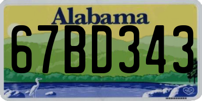 AL license plate 67BD343