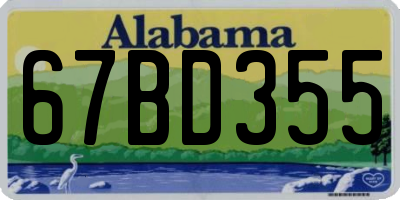 AL license plate 67BD355