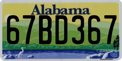 AL license plate 67BD367