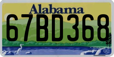 AL license plate 67BD368