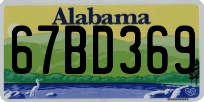 AL license plate 67BD369