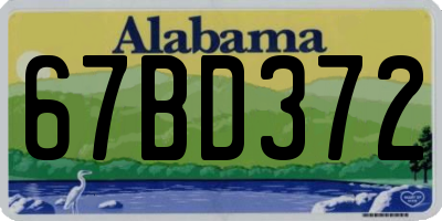 AL license plate 67BD372