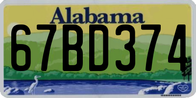 AL license plate 67BD374