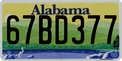 AL license plate 67BD377