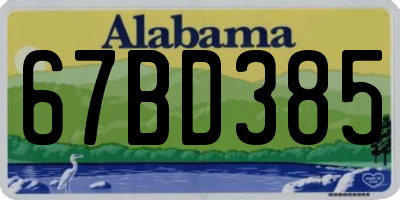 AL license plate 67BD385