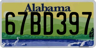 AL license plate 67BD397