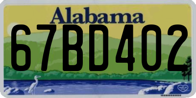 AL license plate 67BD402