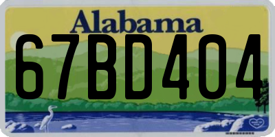AL license plate 67BD404