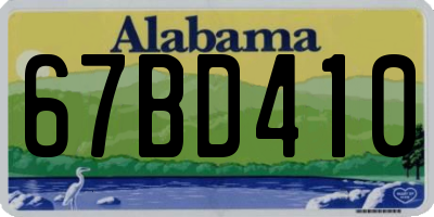 AL license plate 67BD410