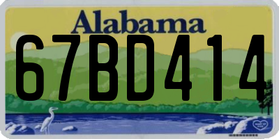 AL license plate 67BD414