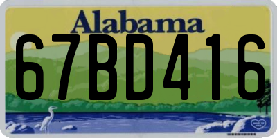 AL license plate 67BD416