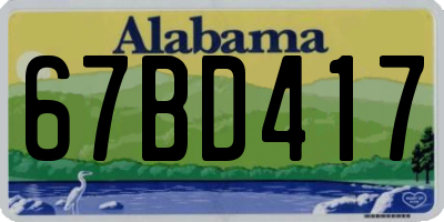 AL license plate 67BD417