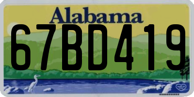 AL license plate 67BD419