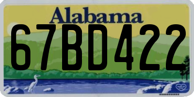 AL license plate 67BD422