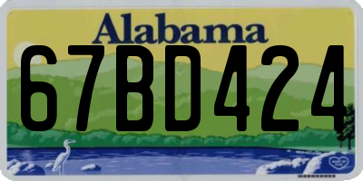AL license plate 67BD424
