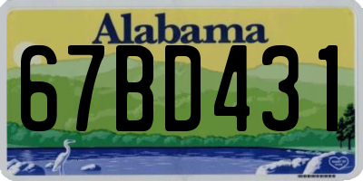 AL license plate 67BD431