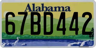 AL license plate 67BD442
