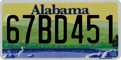 AL license plate 67BD451