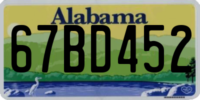 AL license plate 67BD452