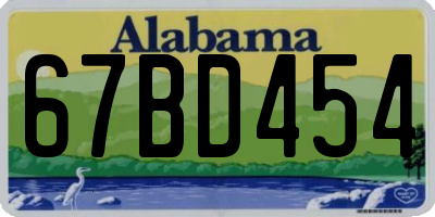 AL license plate 67BD454