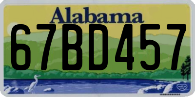 AL license plate 67BD457