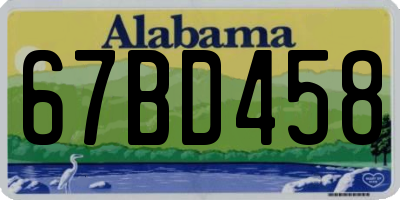 AL license plate 67BD458
