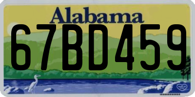 AL license plate 67BD459