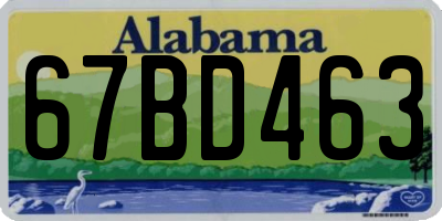 AL license plate 67BD463