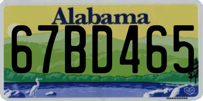 AL license plate 67BD465