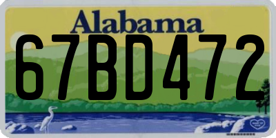 AL license plate 67BD472