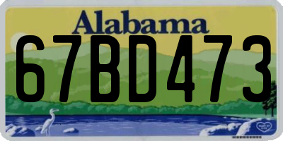 AL license plate 67BD473