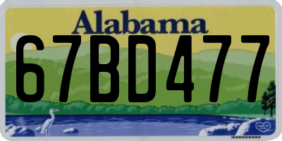 AL license plate 67BD477