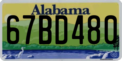 AL license plate 67BD480