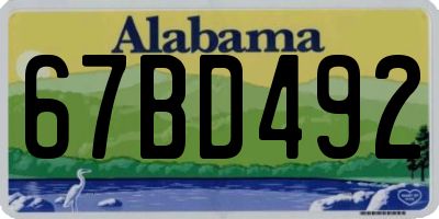 AL license plate 67BD492